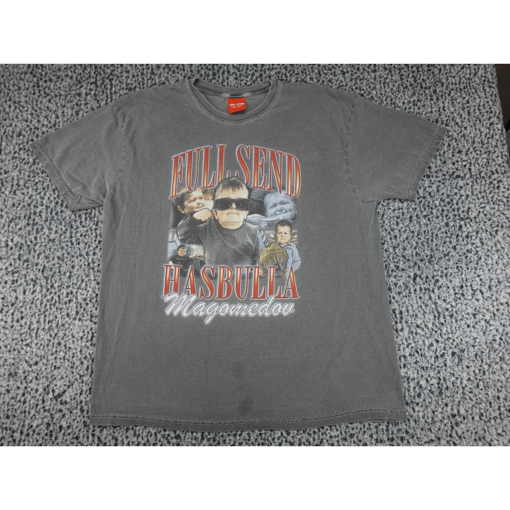 Full Send Hasbulla Magomedov T-Shirt‎ Mens XL Grey Graphic Streetwear Tee